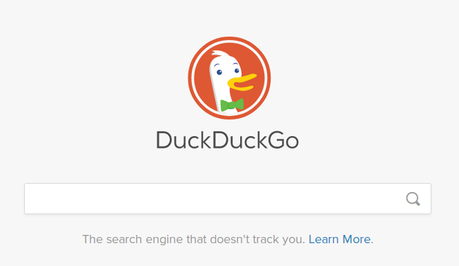 Go Duck Go homepage screencap