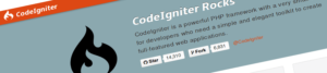 Screencap of the CodeIgniter intro text w/ Github actions.
