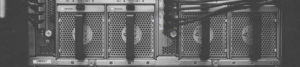 Webhost server from the back side with plug.